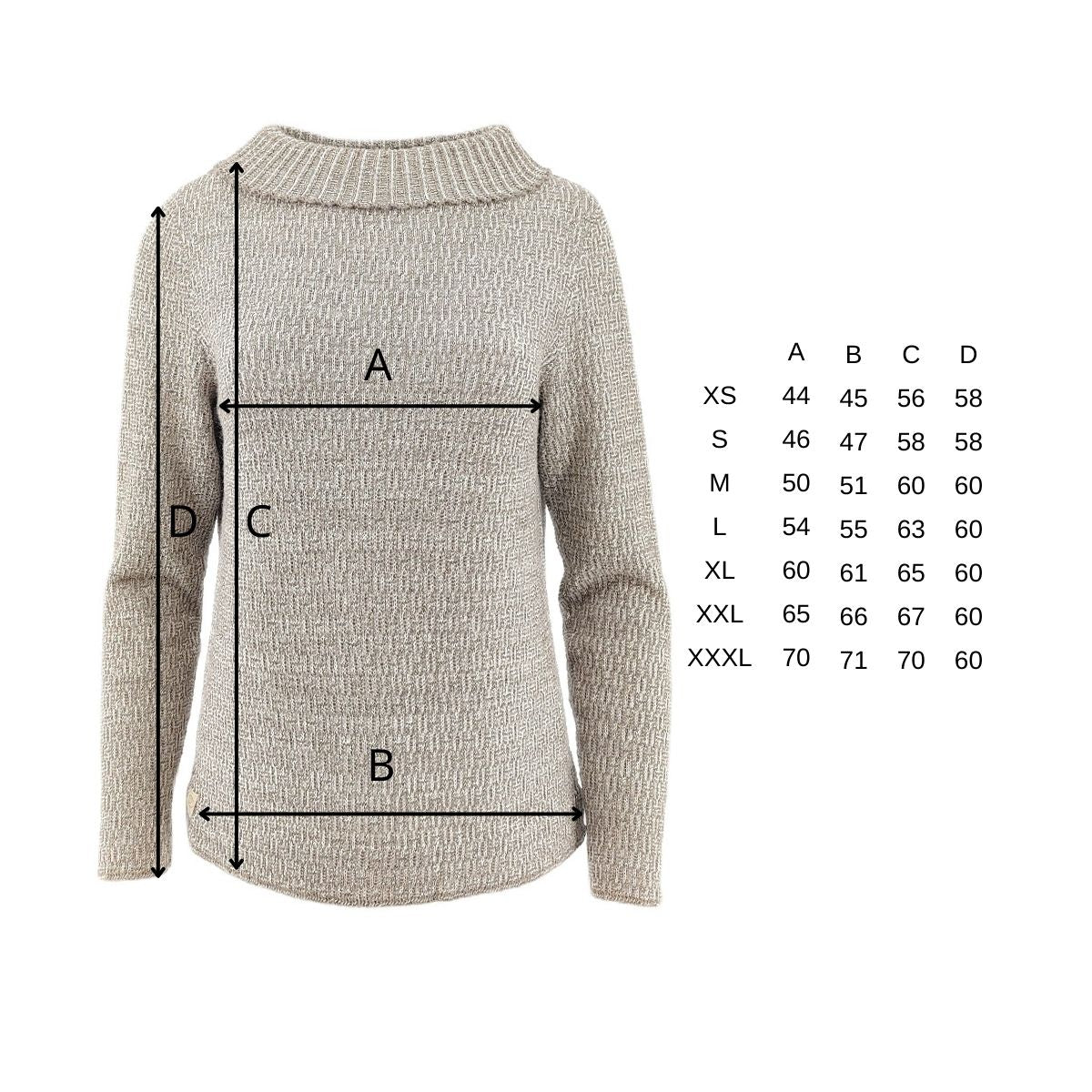 Pirita Design alpakka-pellavapusero Tania color lino, neulepuseron mitat