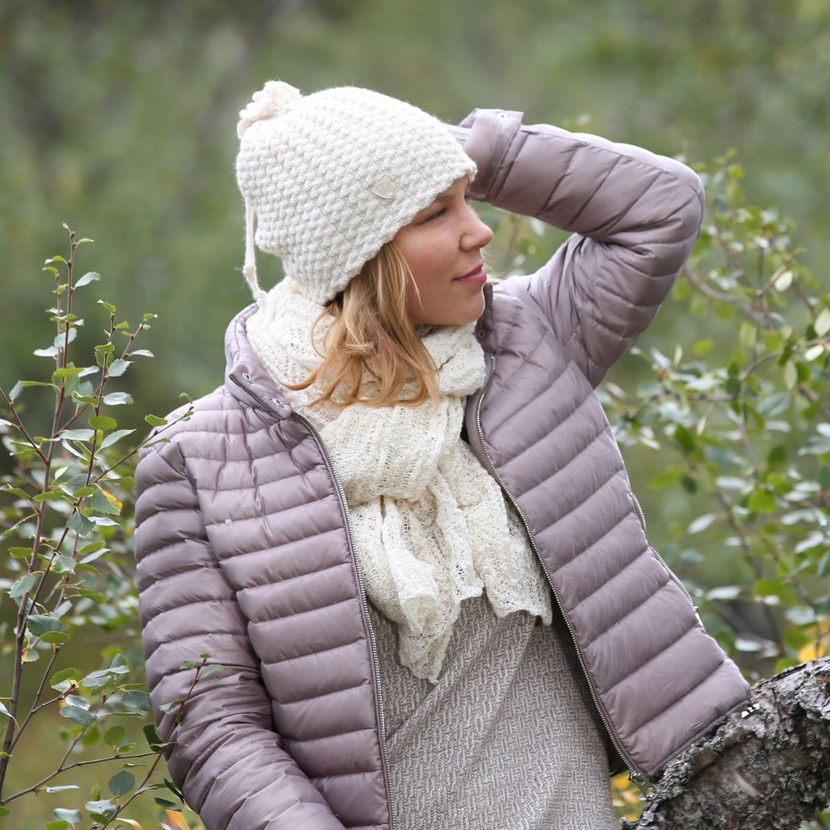 Pirita Design alpakkahuivi Malla alpakkapipo Nietos color white