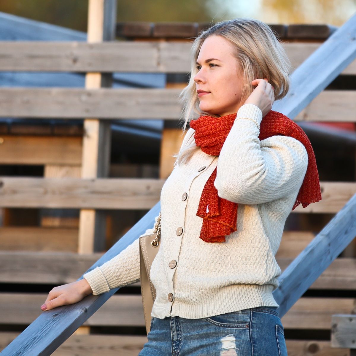 Pirita Design alpakkaneuletakki Kivi color white