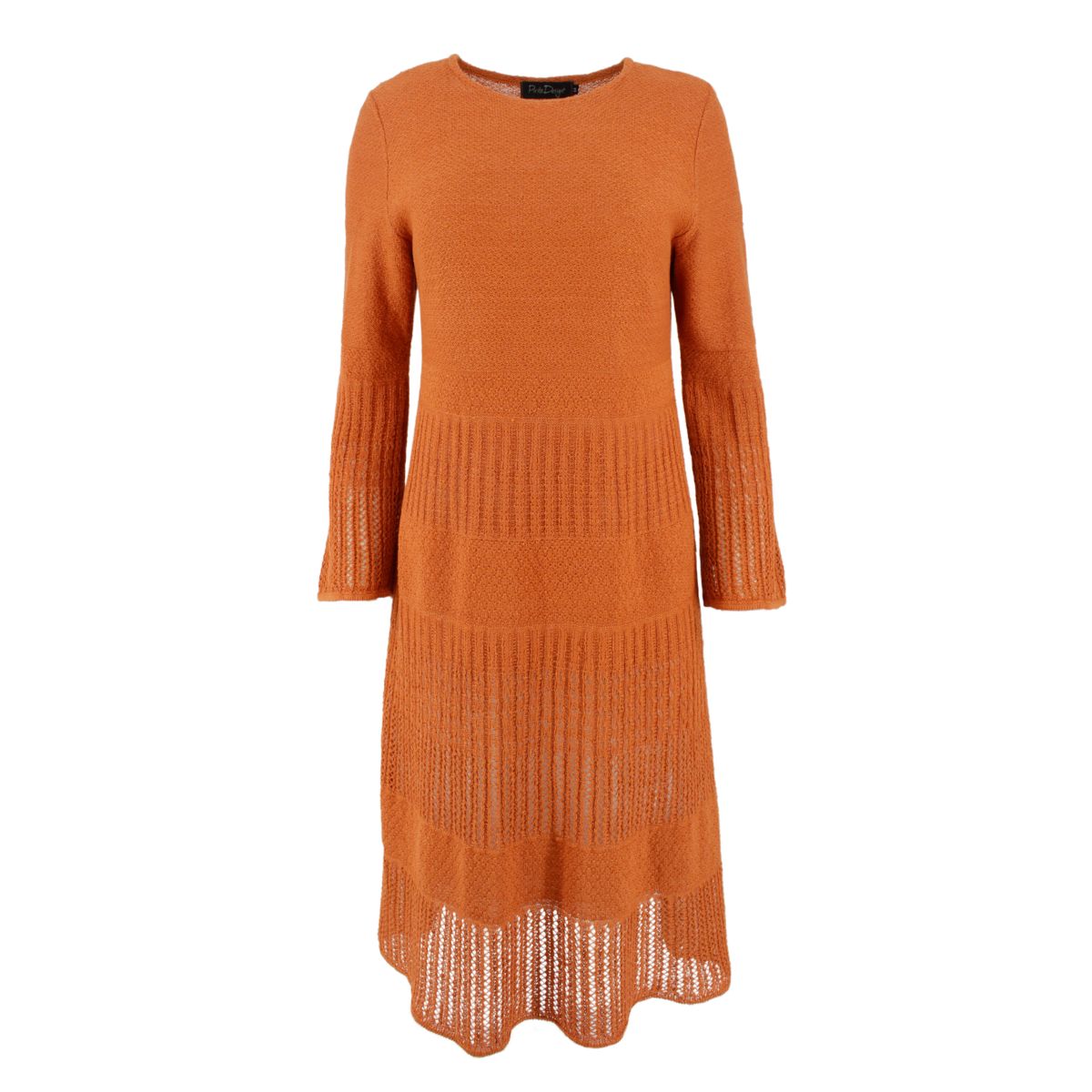 Pirita Design pellavaneulemekko Aaria color burnt orange