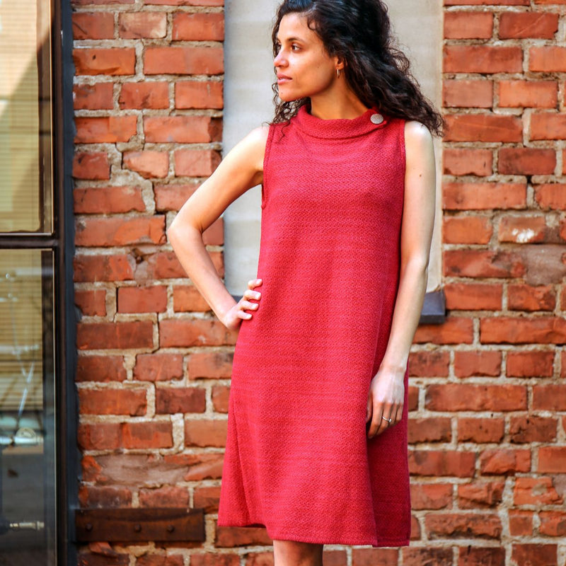 Pirita Design pellavaneulemekko Jackie color cherry2