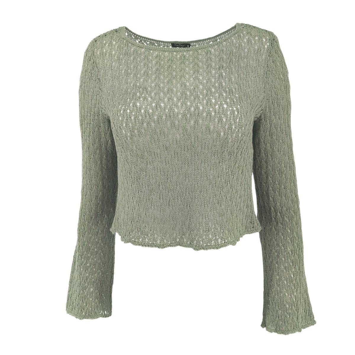 Pirita Design pellavaneulepusero Viuhka color antique green