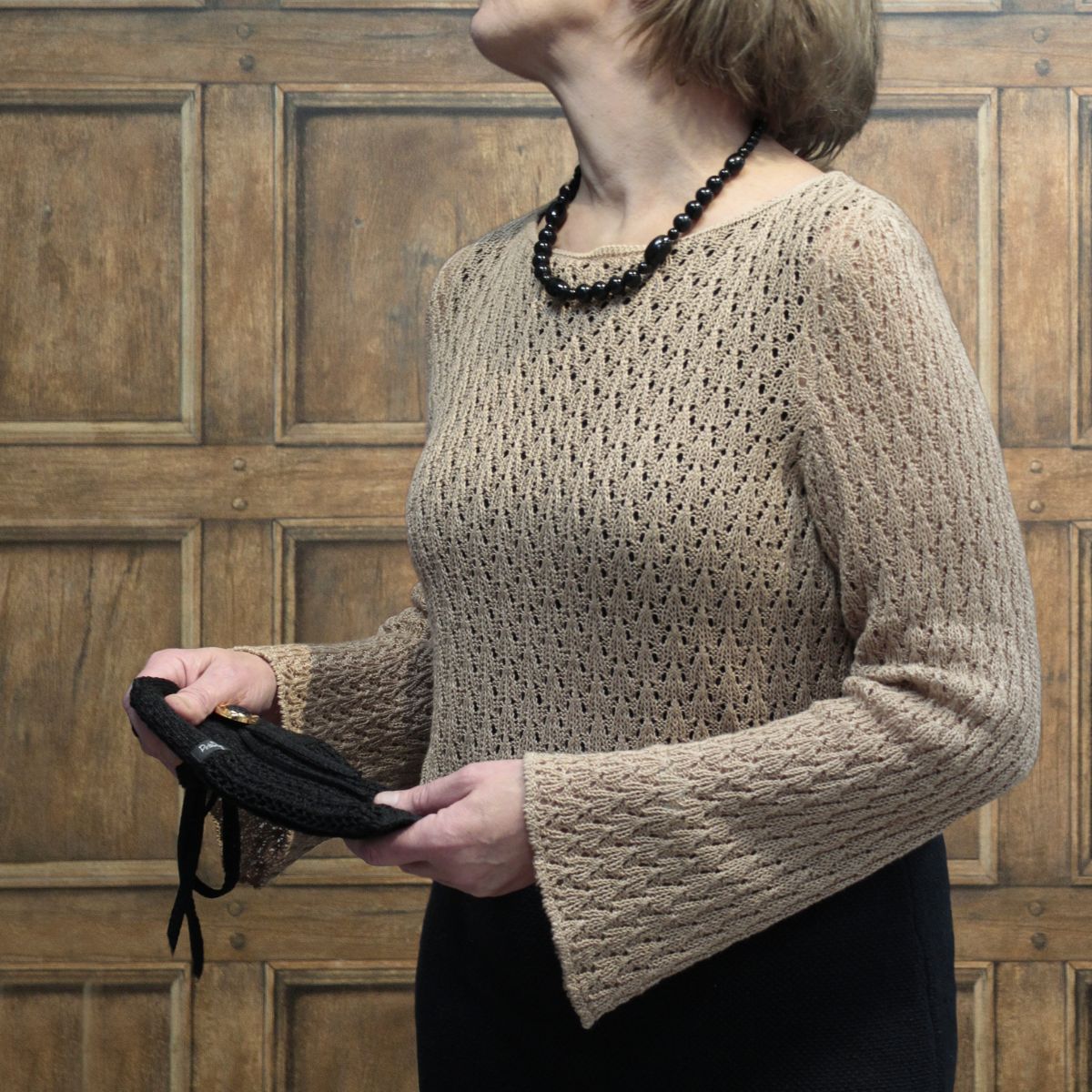 Pirita Design pellavaneulepusero Viuhka color latte