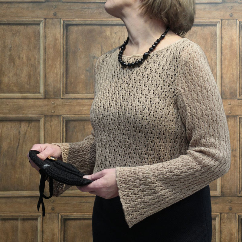 Pirita Design pellavaneulepusero Viuhka color latte