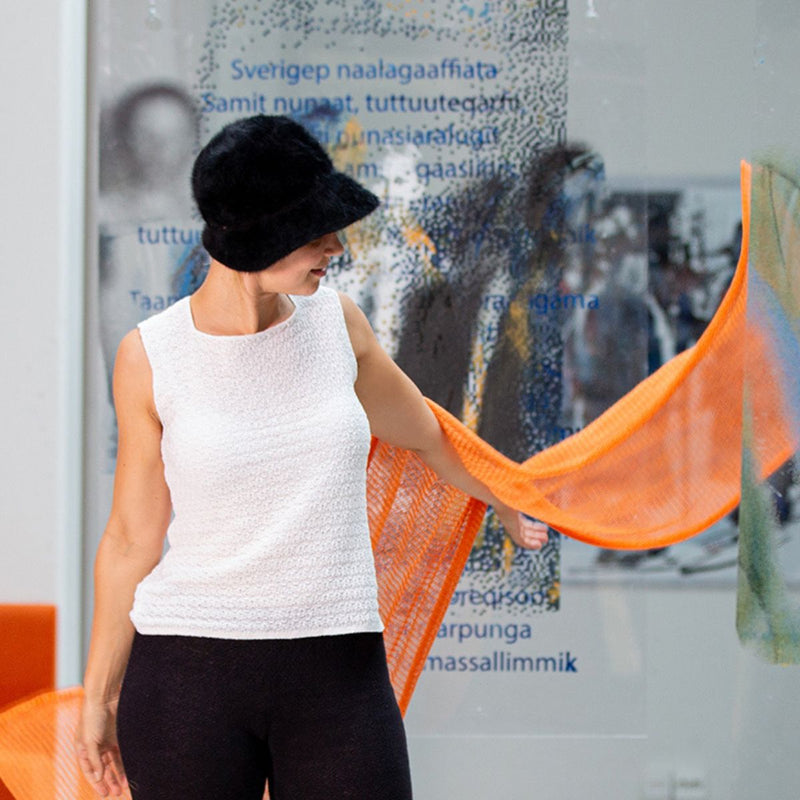 Pirita Design pellavaneuletoppi Mira color white