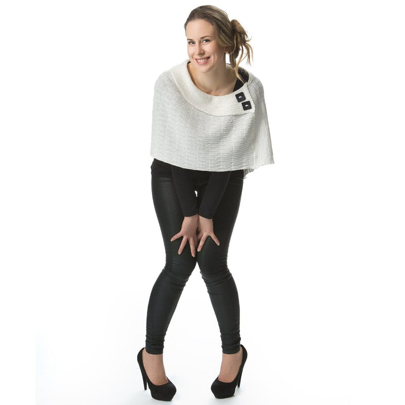 Pirita Design pellavaponcho Saaga color white