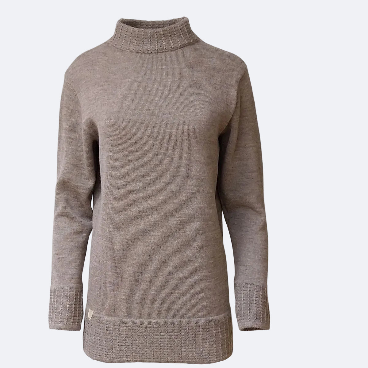 Pirita Design alpakkaneuletunika Metsätähti color nutria