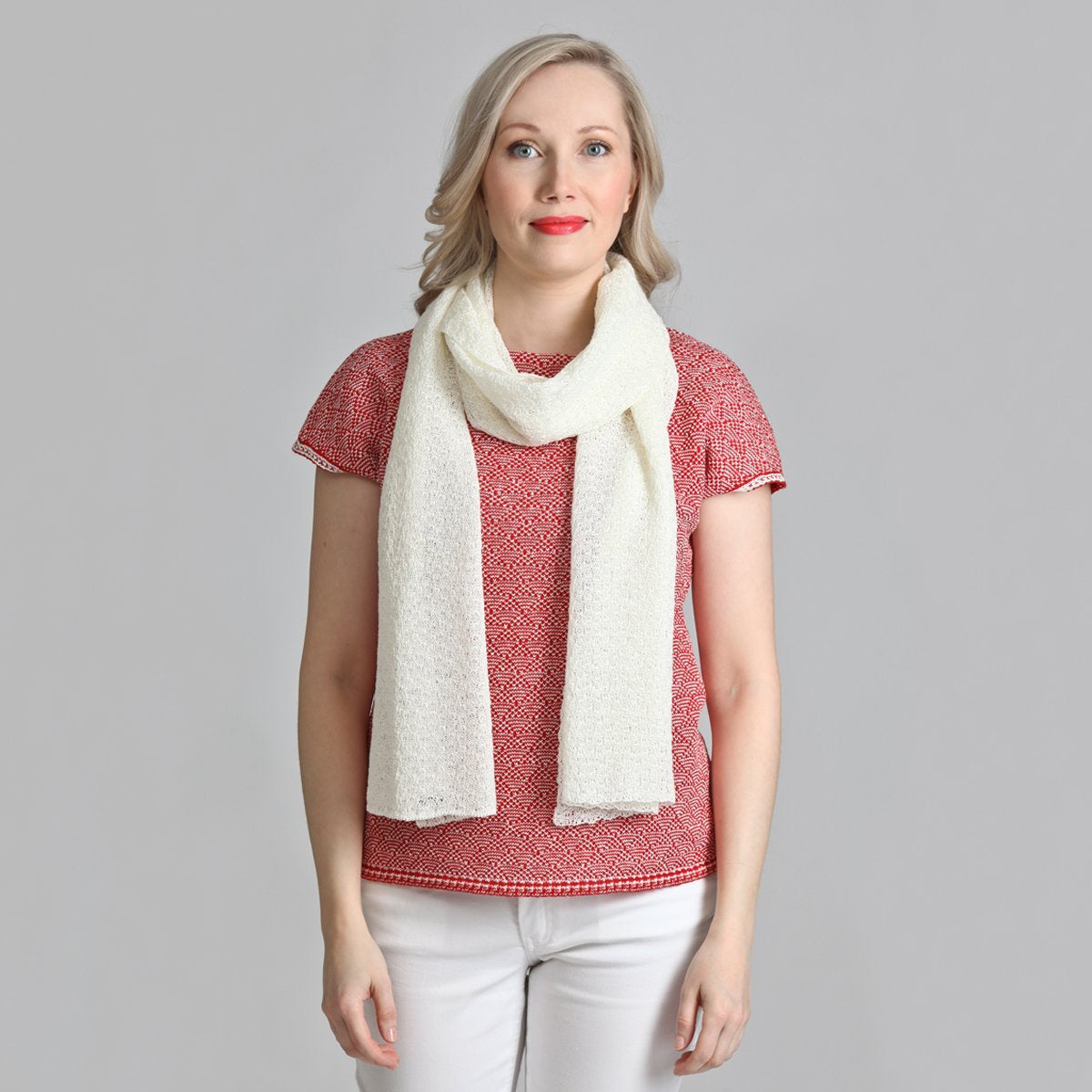 Annu pellavahuivi valkoinen