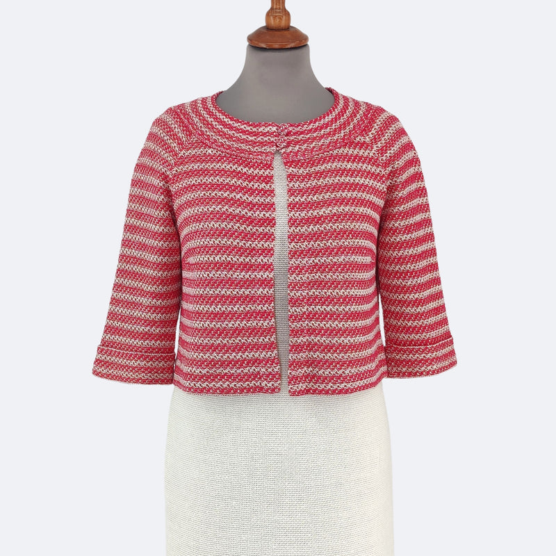 Pirita Design pellavajakku Carolina punaraidallinen